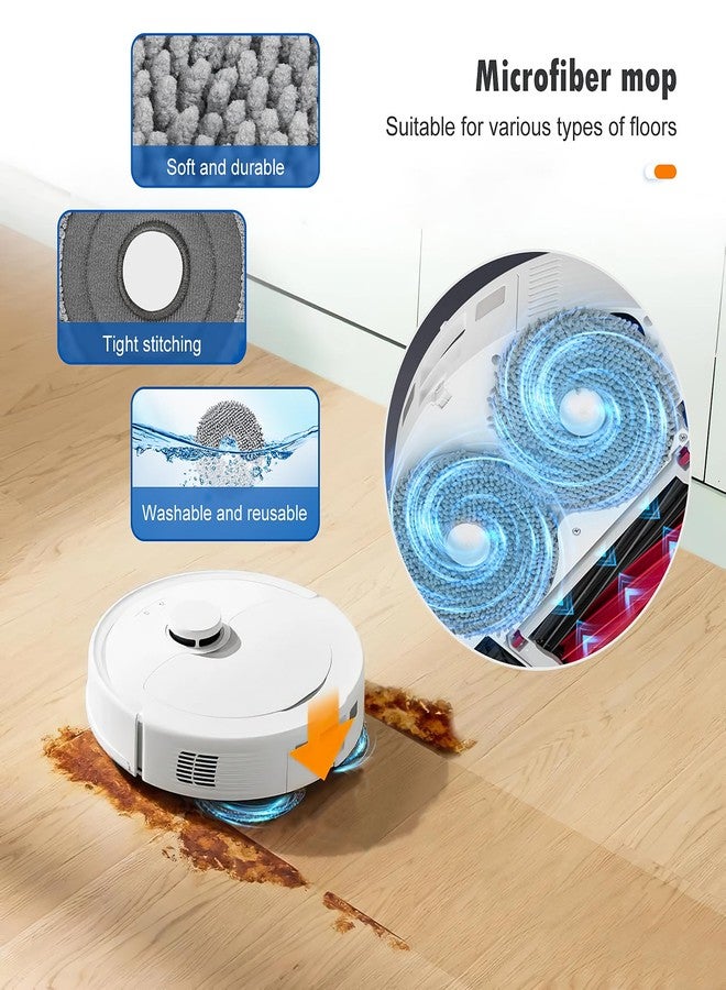 AnDongo 26 Pack Replacement Accessories for Roborock Qrevo Master/Qrevo Slim Robot Vacuum Cleaner, 2 Main Brush 6 Side Brushes 4 HEPA Filters 6 Mop Pads 6 Dust Bags 1 Cleaning Brush 1 Screwdriver - Image 5